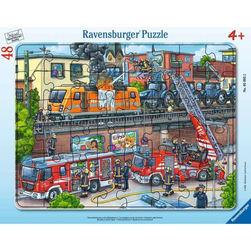 Ravensburger - Kinderpuzzle Feuerwehreinsatz an den Bahngleisen
