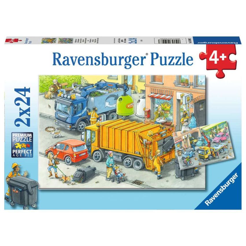 Ravensburger - Kinderpuzzle Müllabfuhr und Abschleppwagen