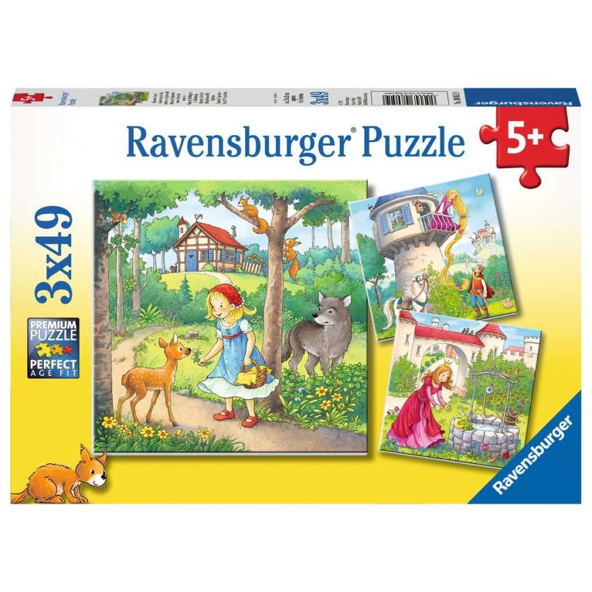 Ravensburger - Kinderpuzzle Rapunzel, Rotkäppchen & der Froschkönig
