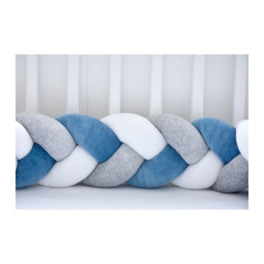 Sparrow - Bettschlange Petrol - melange - weiss