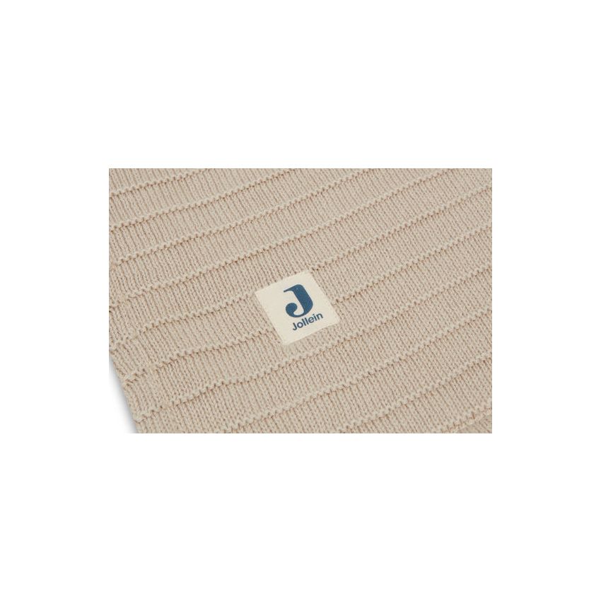 Jollein - Babydecke Samt - Strick Nougat