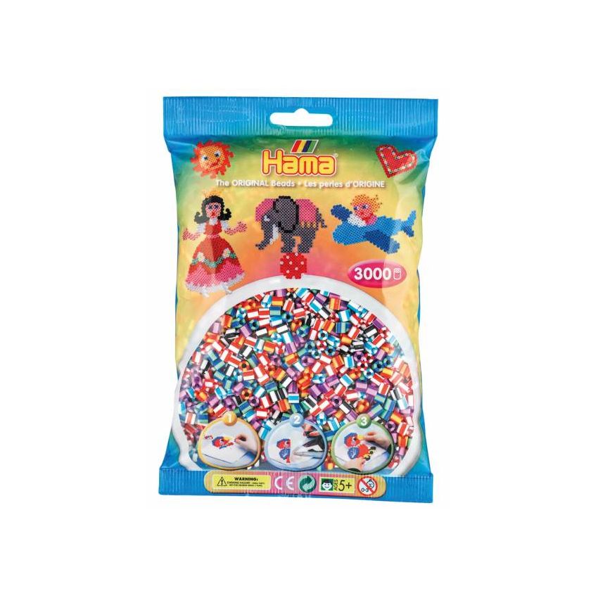 Hama - Midi Bügelperlen gestreiften Perlen 3000 Stk