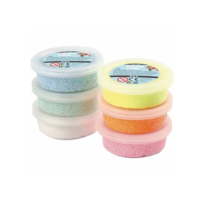 Foam Clay - Modelliermasse Glitter, 6 x 14 g Dose