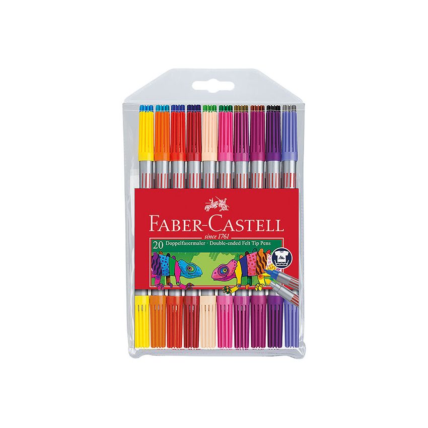 Faber-Castell - Doppelender Filzstift, 20er Etui