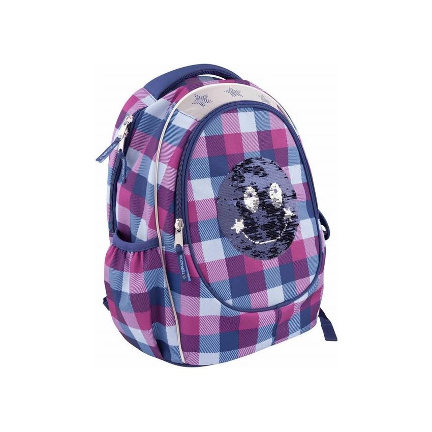 TOPModel - Schulrucksack Pailletten Smiley blau