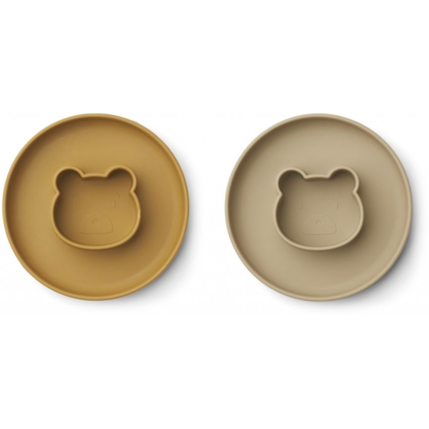 LIEWOOD - Gordon Silikon Schalen Set Mr Caramel - Oat