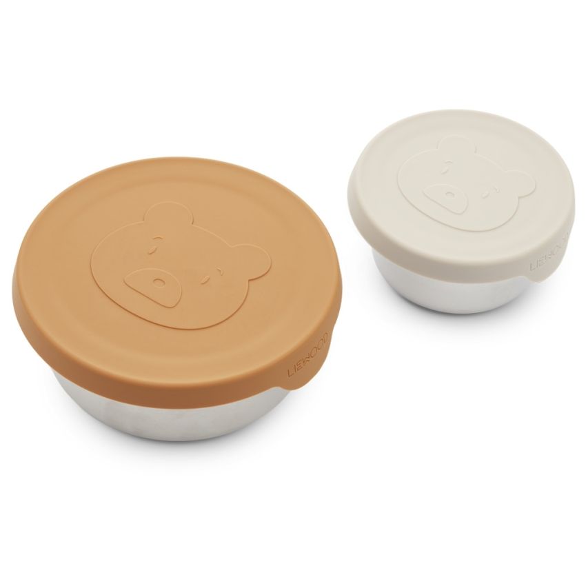 LIEWOOD - Fiby Snackbox Set Bear Almond - Sandy