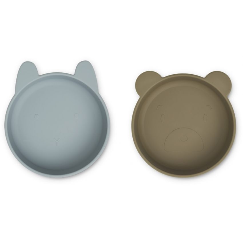 LIEWOOD - Silikon Schalen Set Vanessa Blue Fog / Khaki