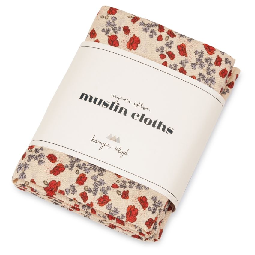 Konges Sløjd - 3er Set Muslin Swaddle Mohnblume