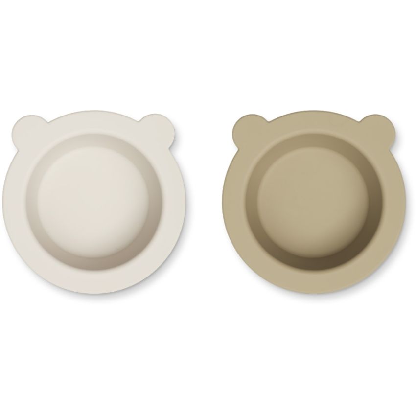 LIEWOOD - 2er Set Peony Saugnapfteller Set Sandy - Oat