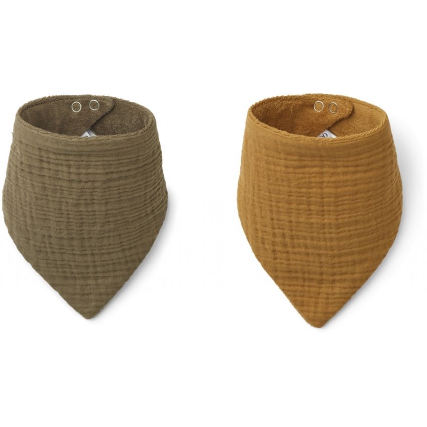 LIEWOOD - Andrea Muslin Sabberlätzchen Set Khaki - Golden Caramel