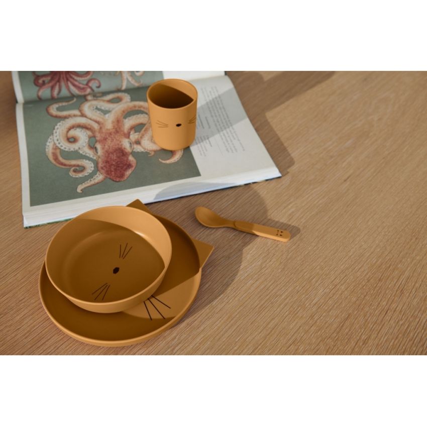 LIEWOOD - Brody Geschirrset 4tlg Cat Golden Caramel