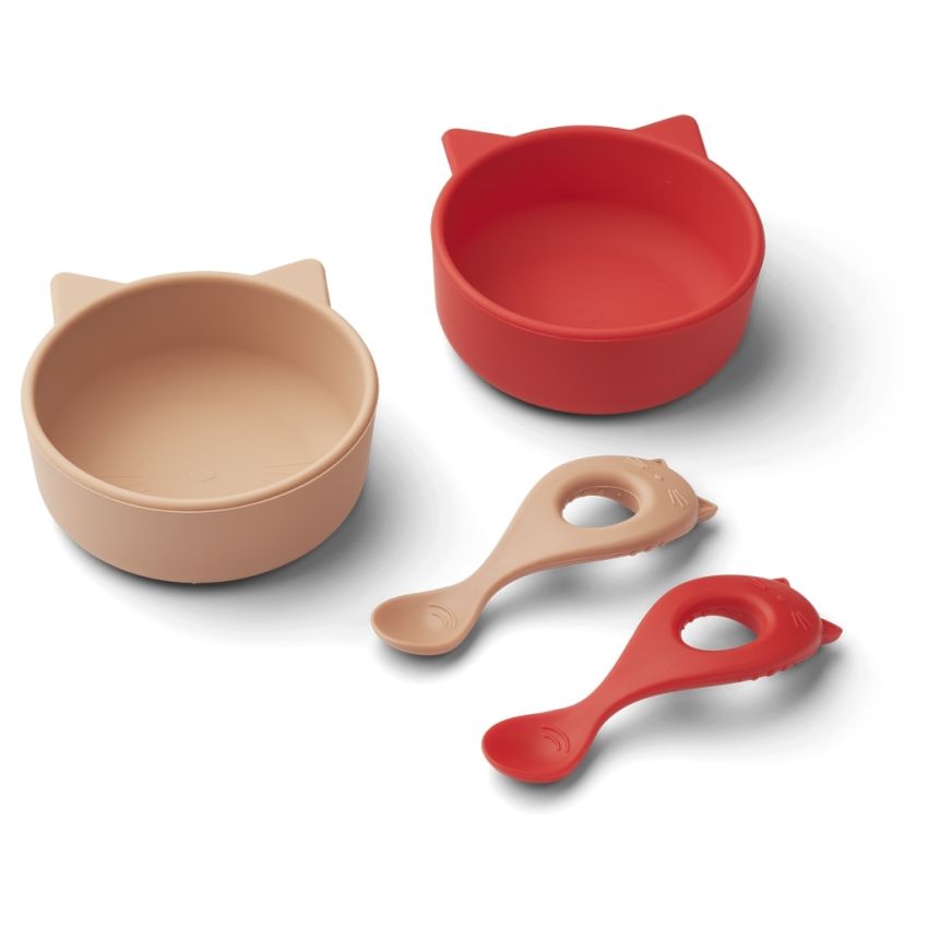 LIEWOOD - Evan Schale & Löffel Set Apple Red - Tuscany Rose