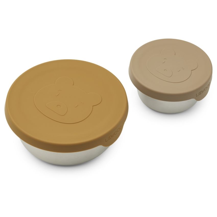 LIEWOOD - Fiby Snackbox Set Bear Caramel - Oat