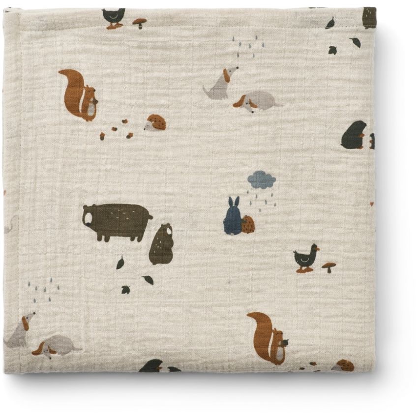 LIEWOOD - Muslin Swaddle Friendship Sandy Mix