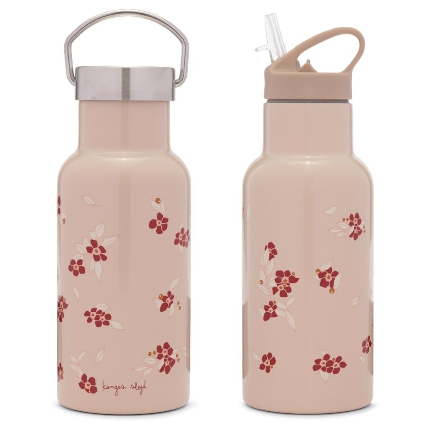 Konges Sløjd - Thermo Trinkflasche Rote Blumen
