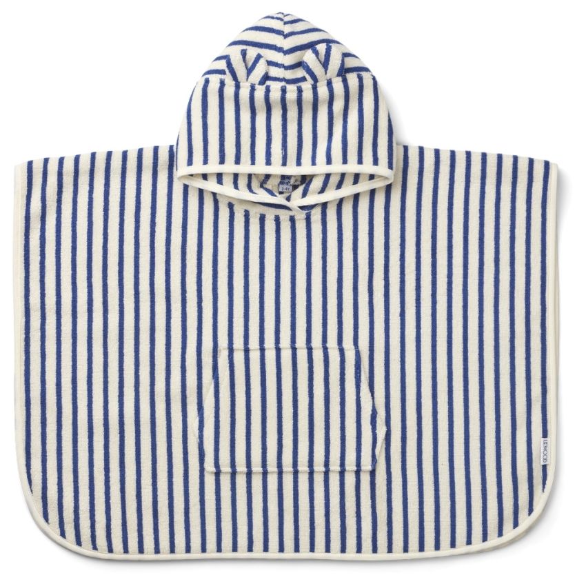 LIEWOOD - Izzy Frottee Poncho Surf Blue - Creme