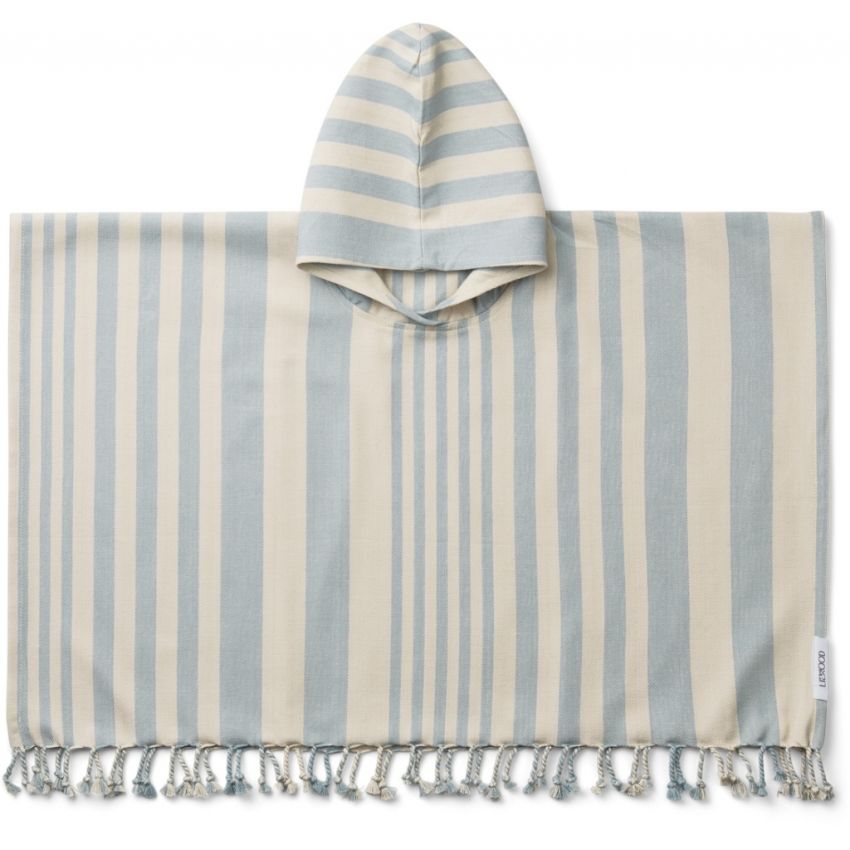 LIEWOOD - Roomie Poncho Sea Blue / Sandy