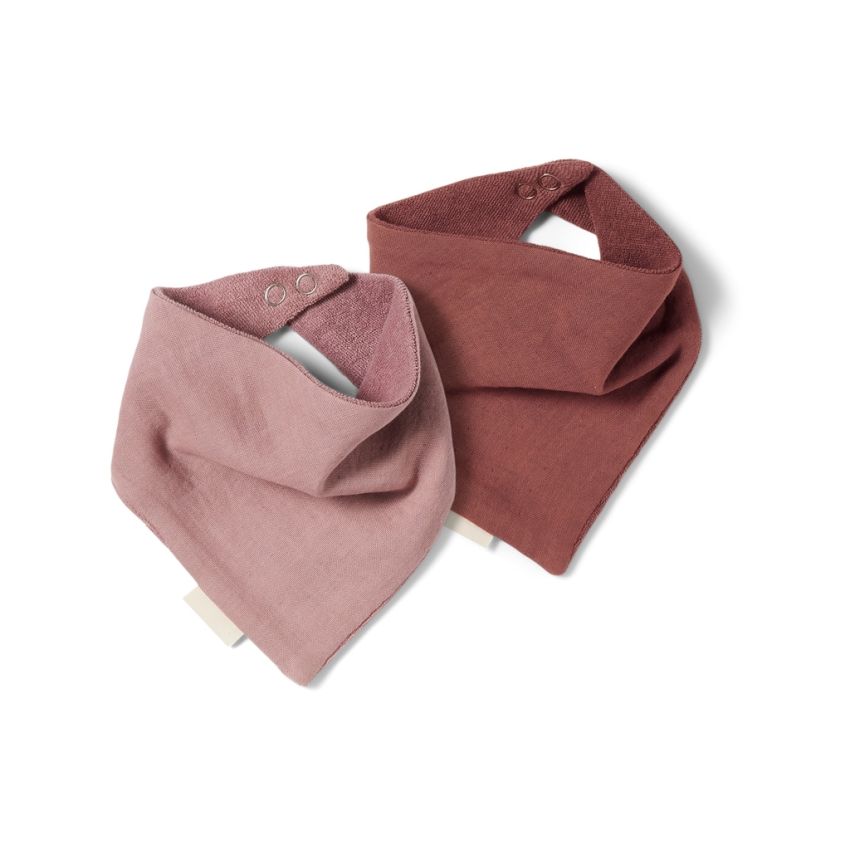 nuuroo - 2er Set Bandana Lätzchen Mahogany/Woodrose