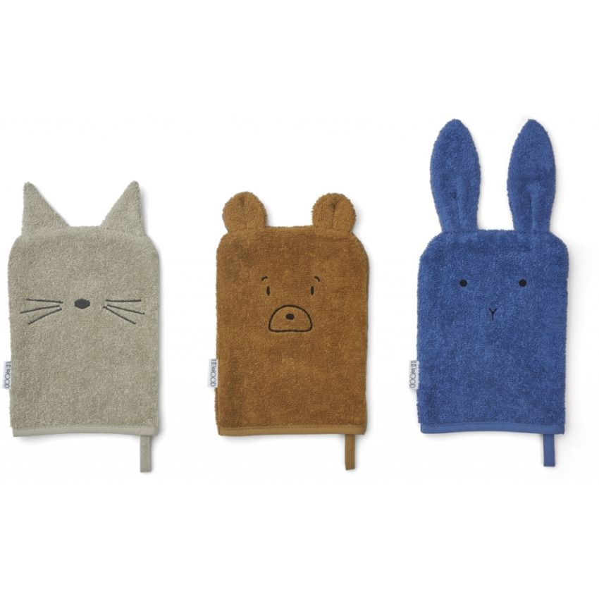 LIEWOOD - Sylvester Waschlappen Set Surf Blue Multi