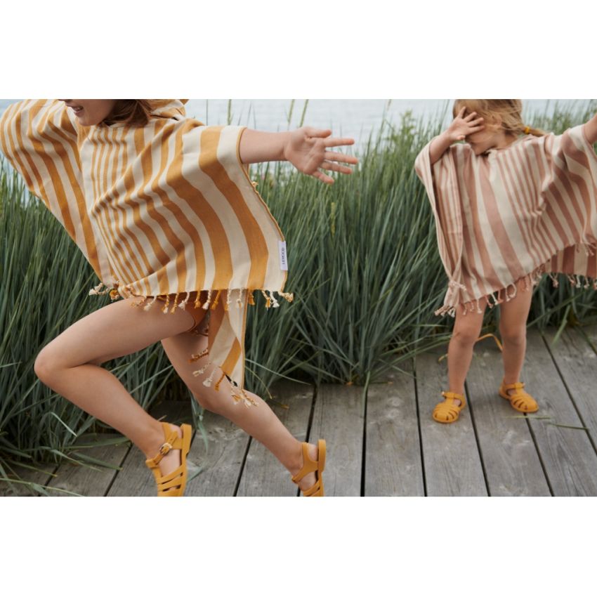 LIEWOOD - Roomie Poncho Sea Blue / Sandy
