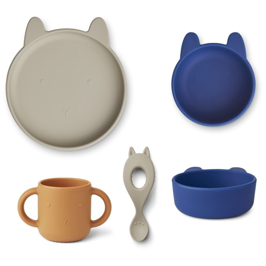LIEWOOD - Vivi Geschirrset 4-teilig Rabbit Mist Multi