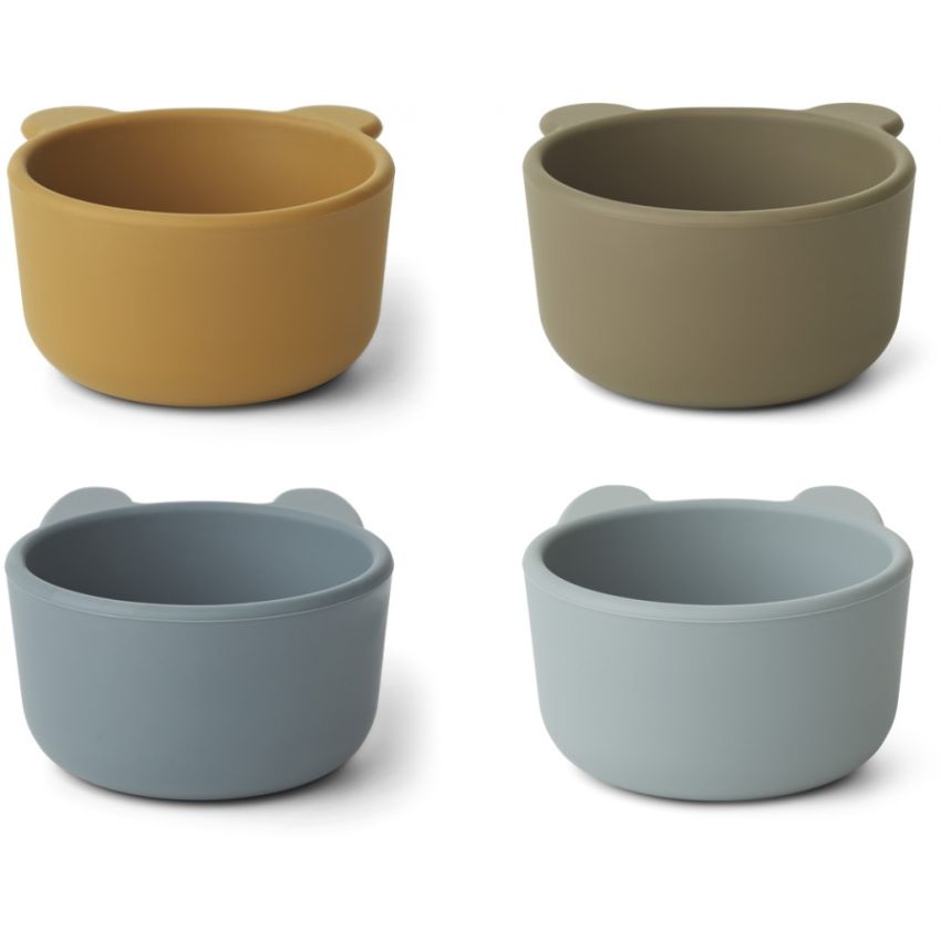 LIEWOOD - Malene Silikon Schalen Set Caramel - Blue Multi Mix