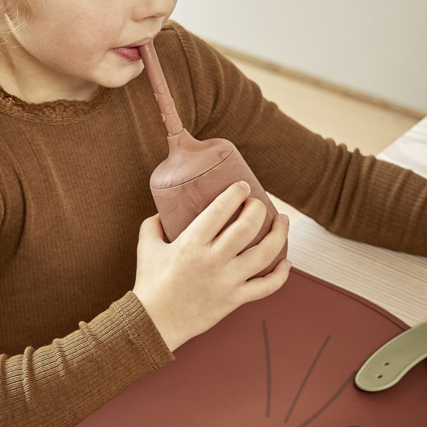 nuuroo - Trinkhalm Trinkbecher Adita Marmor Rot