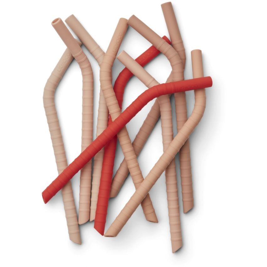 LIEWOOD - Jonas Silikon Trinkhalme Set Rose Mix