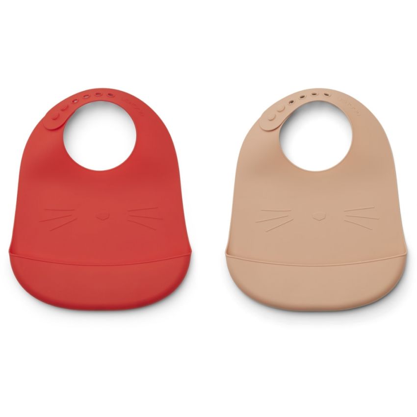 LIEWOOD - Tilda Silikonlätzchen Set Cat Apple Red Mix