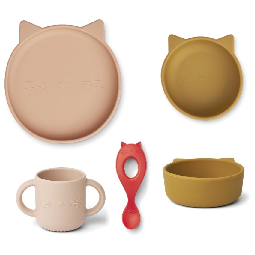 LIEWOOD - Vivi Geschirrset 4-teilig Cat Rose Mix