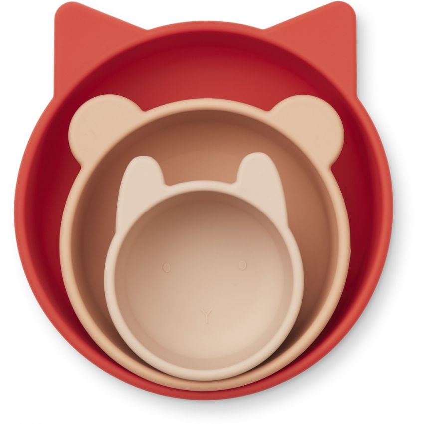 LIEWOOD - Silikon Schalen Set Eddie Apple Red / Rose