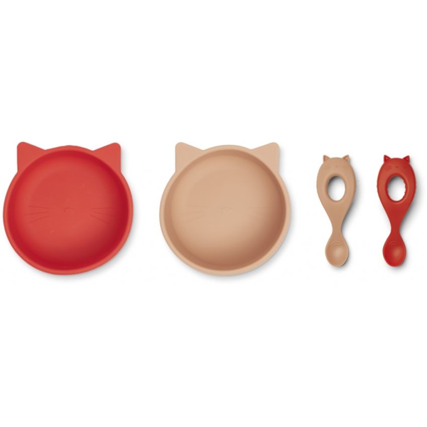 LIEWOOD - Evan Schale & Löffel Set Apple Red - Tuscany Rose