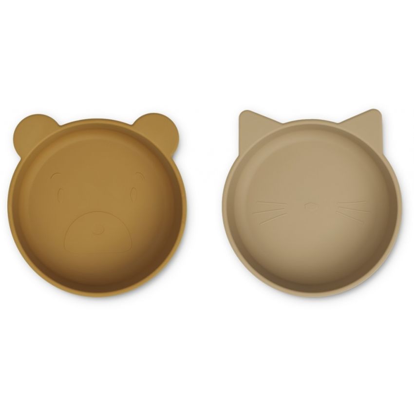 LIEWOOD - Silikon Schalen Set Vanessa Caramel / Oat Mix