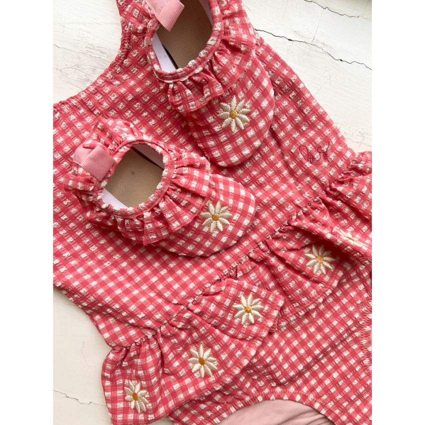 Konges Sløjd - UV Badeanzug Kariert Desert Rose