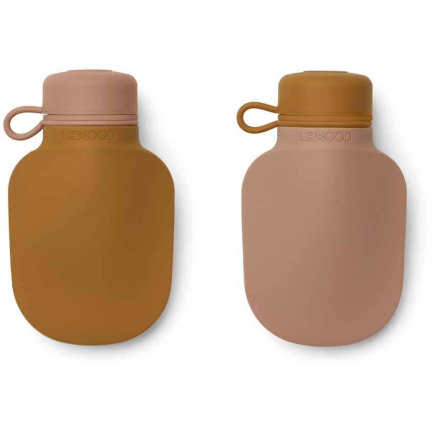 LIEWOOD - 2er Set Smoothie Quetschflasche Mustard / Dark Rose