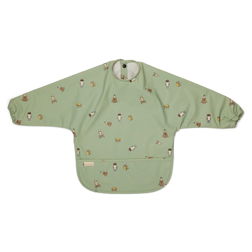 nuuroo - Langarm Lätzchen Hellgrün Weltall