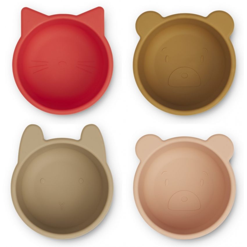 LIEWOOD - Malene Silikon Schalen Set Apple Red Multi Mix