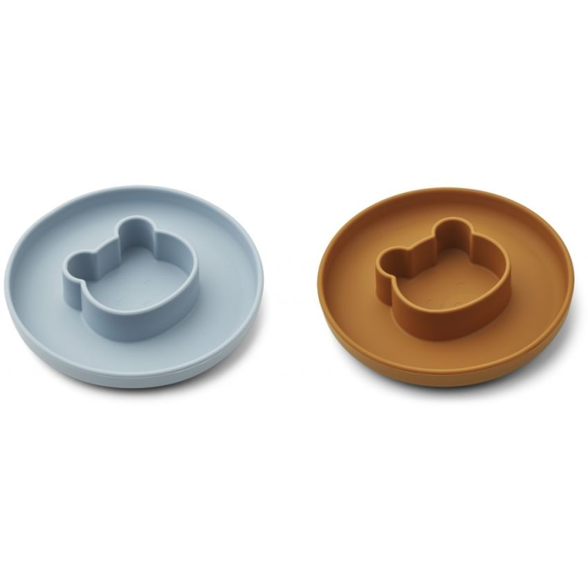 LIEWOOD - Gordon Silikon Schalen Set Sea Blue Mustard Mix