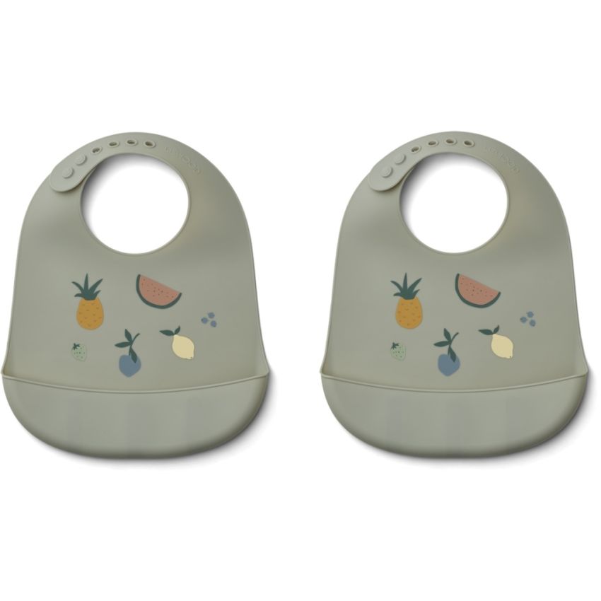 LIEWOOD - Tilda Silikonlätzchen Set Früchte Dove Blue