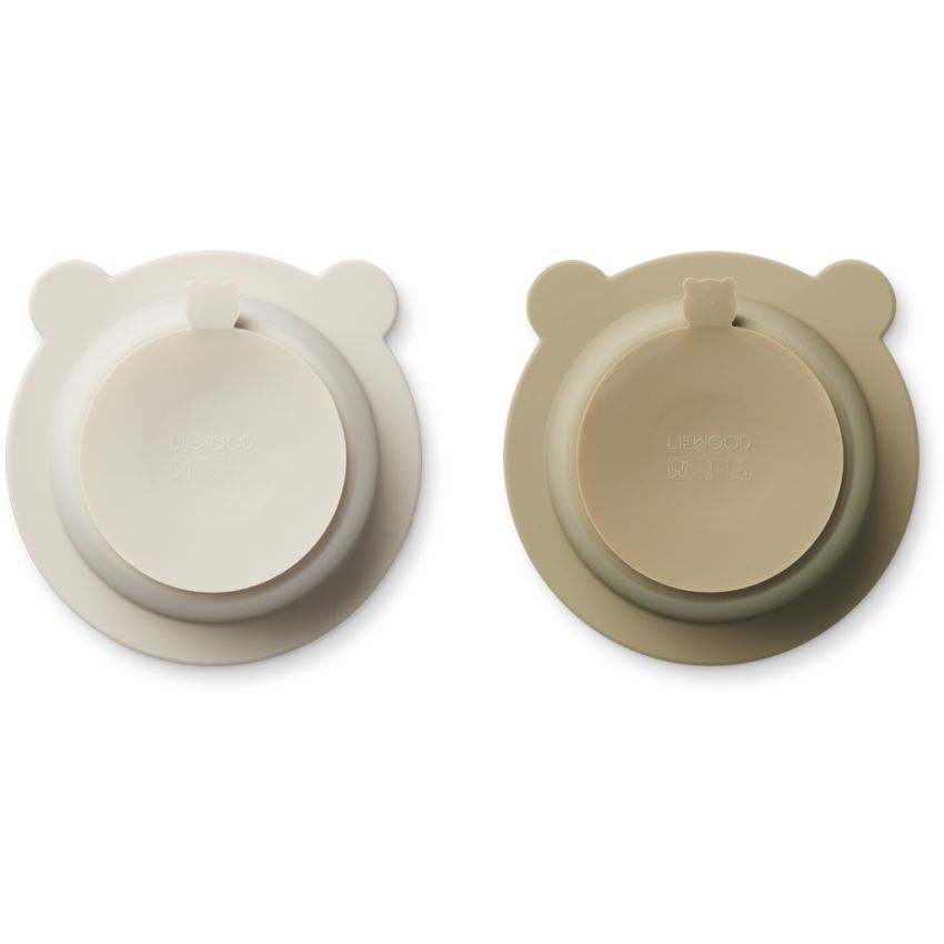 LIEWOOD - 2er Set Peony Saugnapfteller Set Sandy - Oat