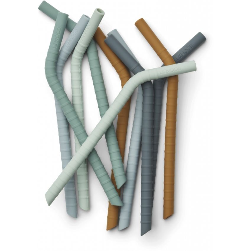 LIEWOOD - Jonas Silikon Trinkhalme Set Dusty Mint Multi
