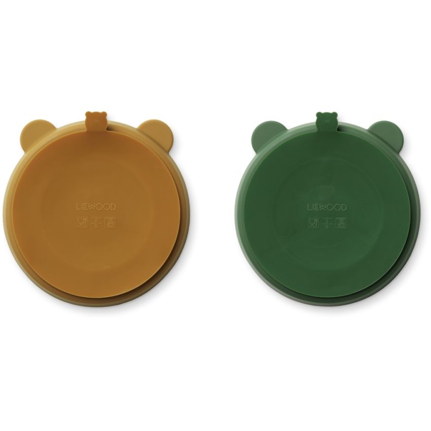 LIEWOOD - 2er Set Menü Saugnapfteller Set Eden - Caramel