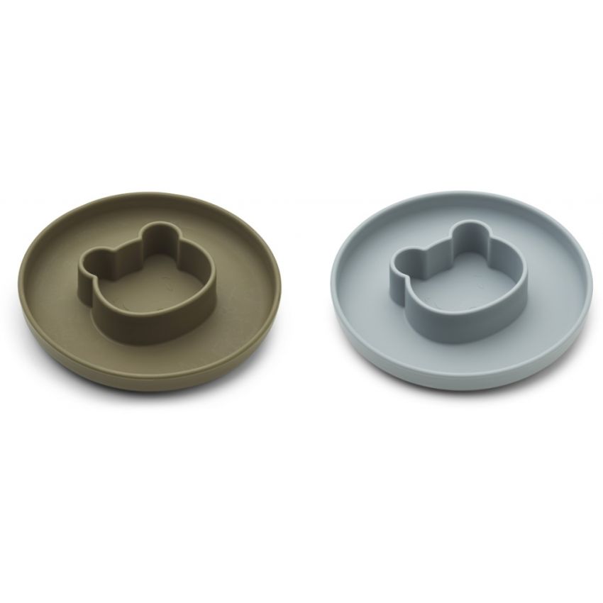 LIEWOOD - Gordon Silikon Schalen Set Mr Bear Blue - Khaki