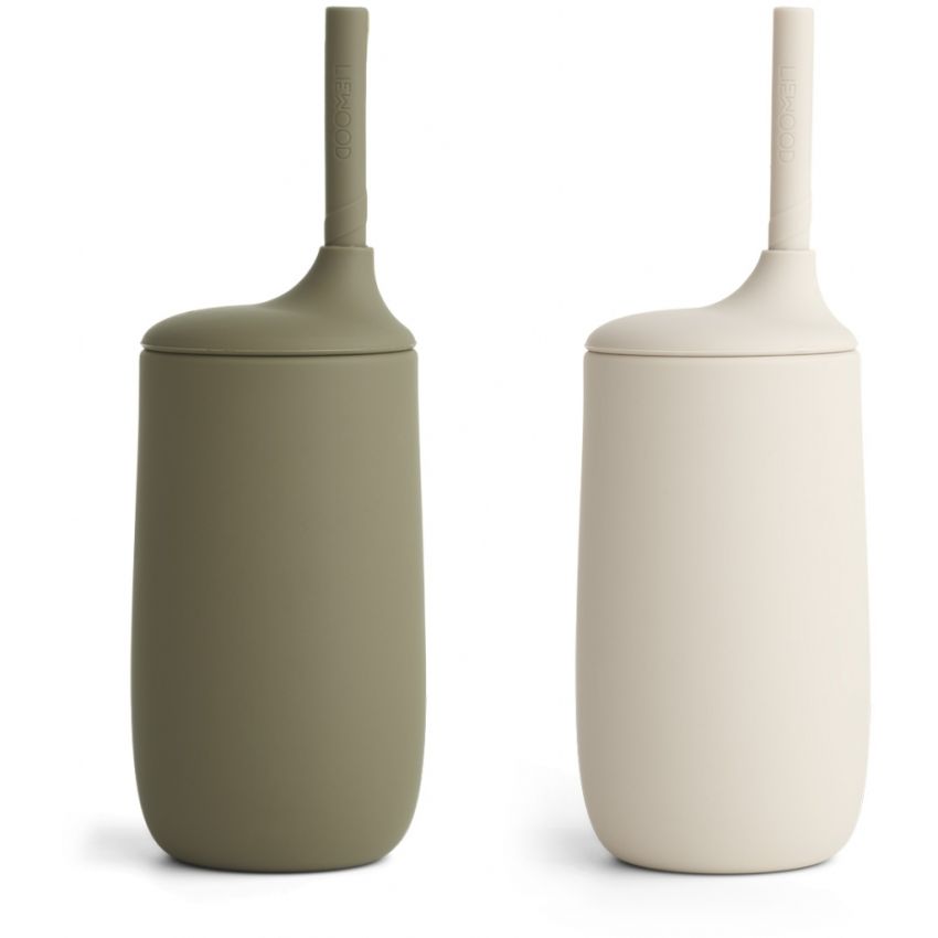 LIEWOOD - Dylan Strohhalm Becher Set Khaki / Sandy