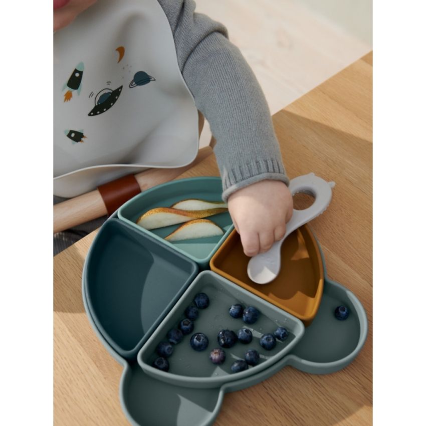 LIEWOOD - Arne Silikon Menü Snackteller Mr Bear Blue Mix