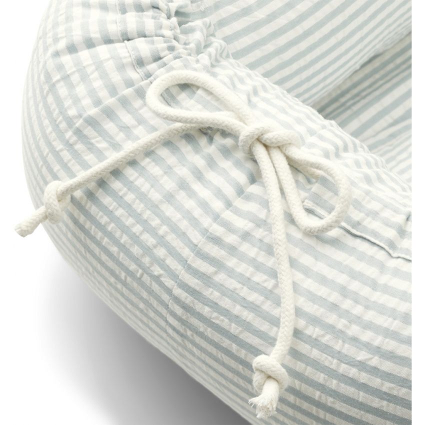 LIEWOOD - Gro Babynest Stripe Sea Blue / White