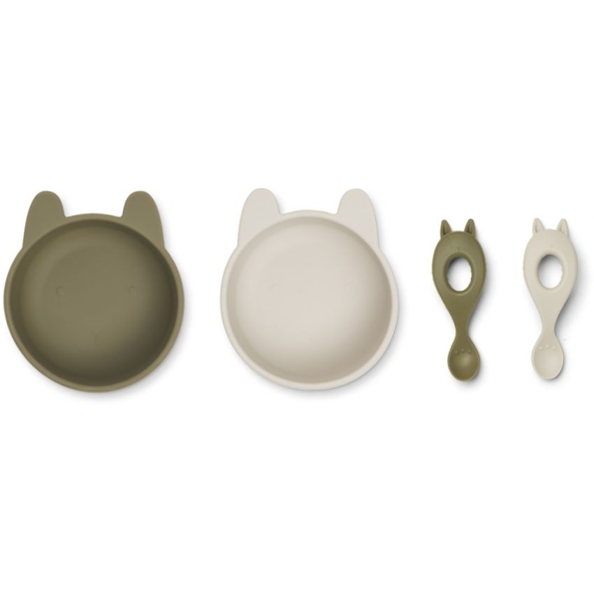 LIEWOOD - Evan Schale & Löffel Set Rabbit Khaki - Sandy