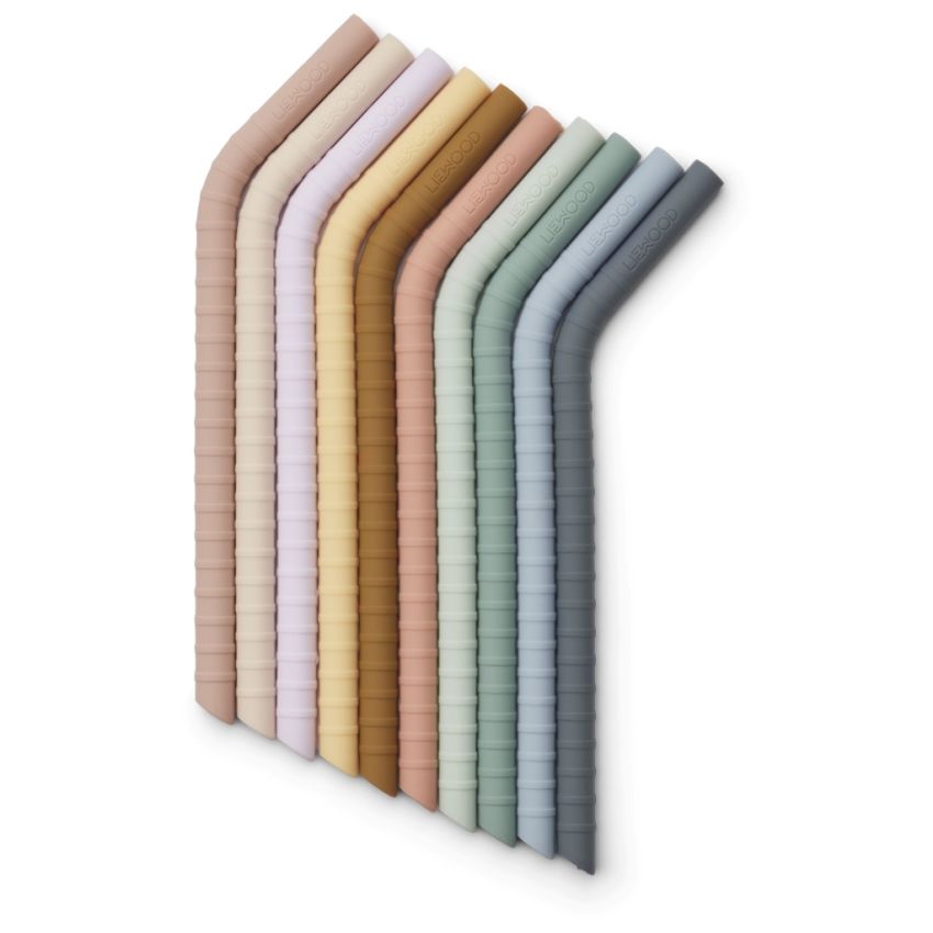 LIEWOOD - Jonas Silikon Trinkhalme Set Caramel Multi