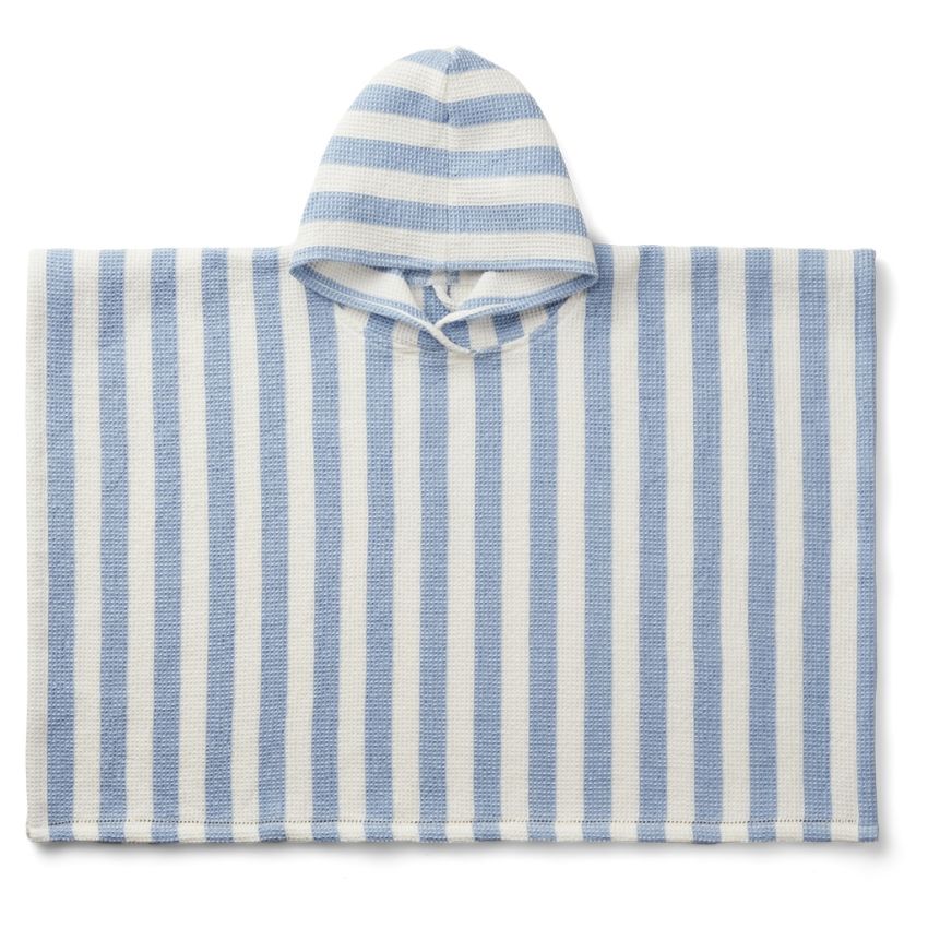 LIEWOOD - Paco Poncho Waffelstoff Sky Blue / Creme